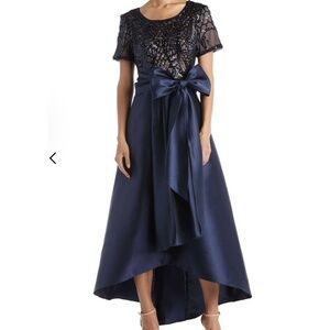 R&M Richards –  Sequin & Satin Mother of the Bride Midi Gown